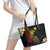 Personalized Papua New Guinea Leather Tote Bag Kundu Drum Carving Motifs