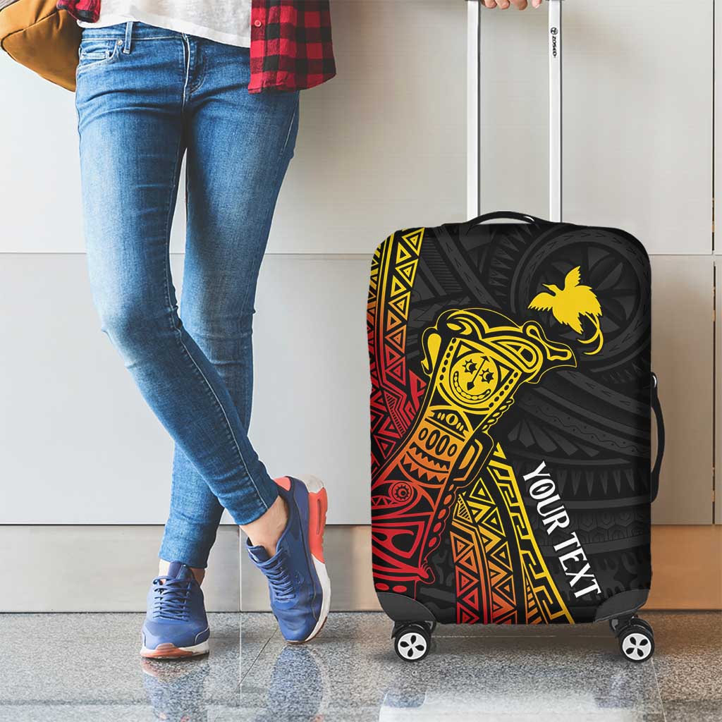 Personalized Papua New Guinea Luggage Cover Kundu Drum Carving Motifs LT7 - Polynesian Pride