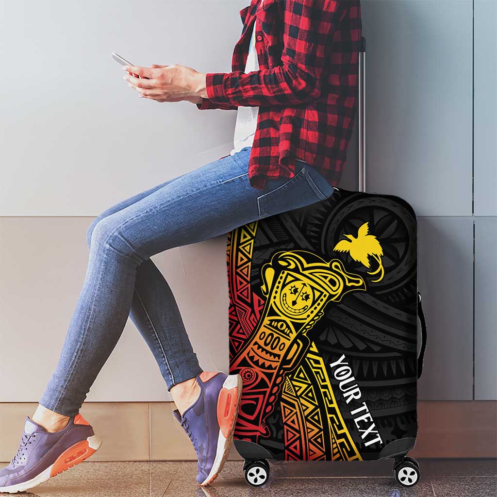 Personalized Papua New Guinea Luggage Cover Kundu Drum Carving Motifs LT7 - Polynesian Pride