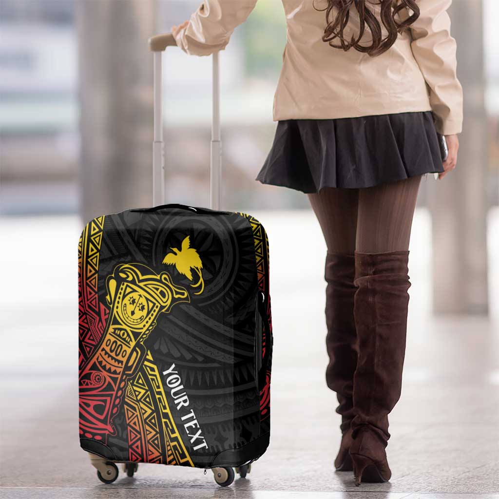 Personalized Papua New Guinea Luggage Cover Kundu Drum Carving Motifs LT7 - Polynesian Pride