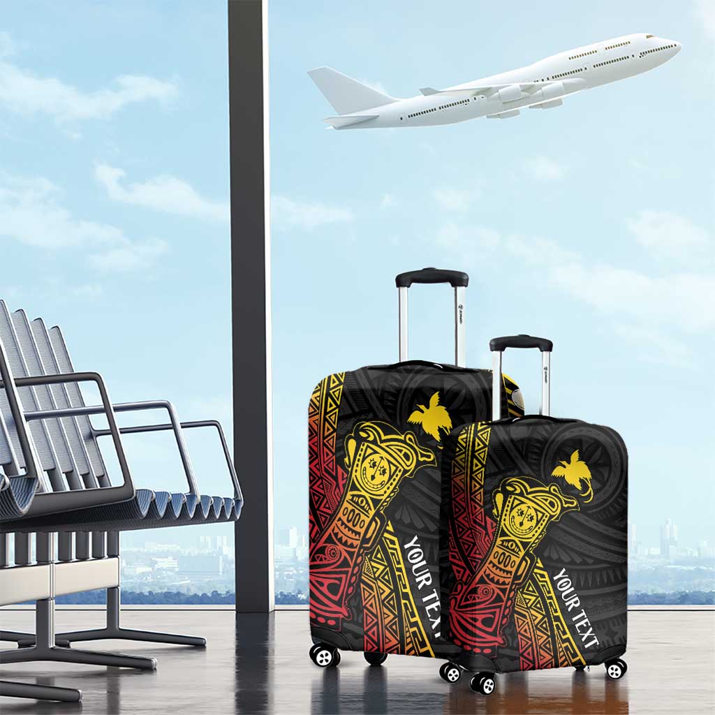 Personalized Papua New Guinea Luggage Cover Kundu Drum Carving Motifs LT7 - Polynesian Pride