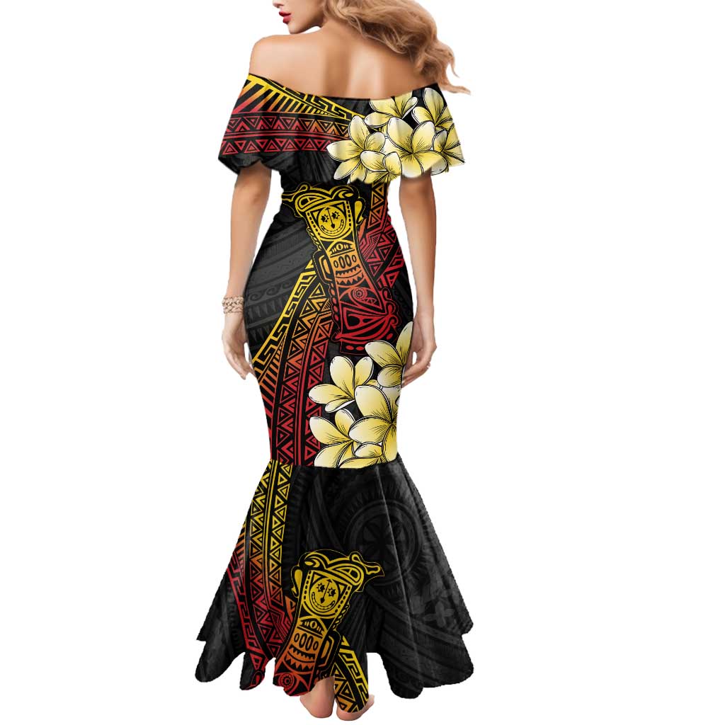 Personalized Papua New Guinea Mermaid Dress Kundu Drum Carving Motifs LT7 - Polynesian Pride
