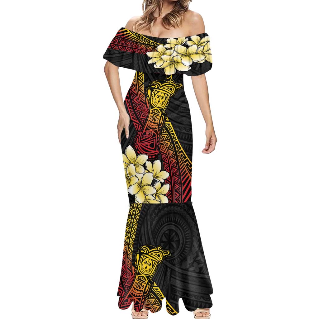 Personalized Papua New Guinea Mermaid Dress Kundu Drum Carving Motifs LT7 - Polynesian Pride