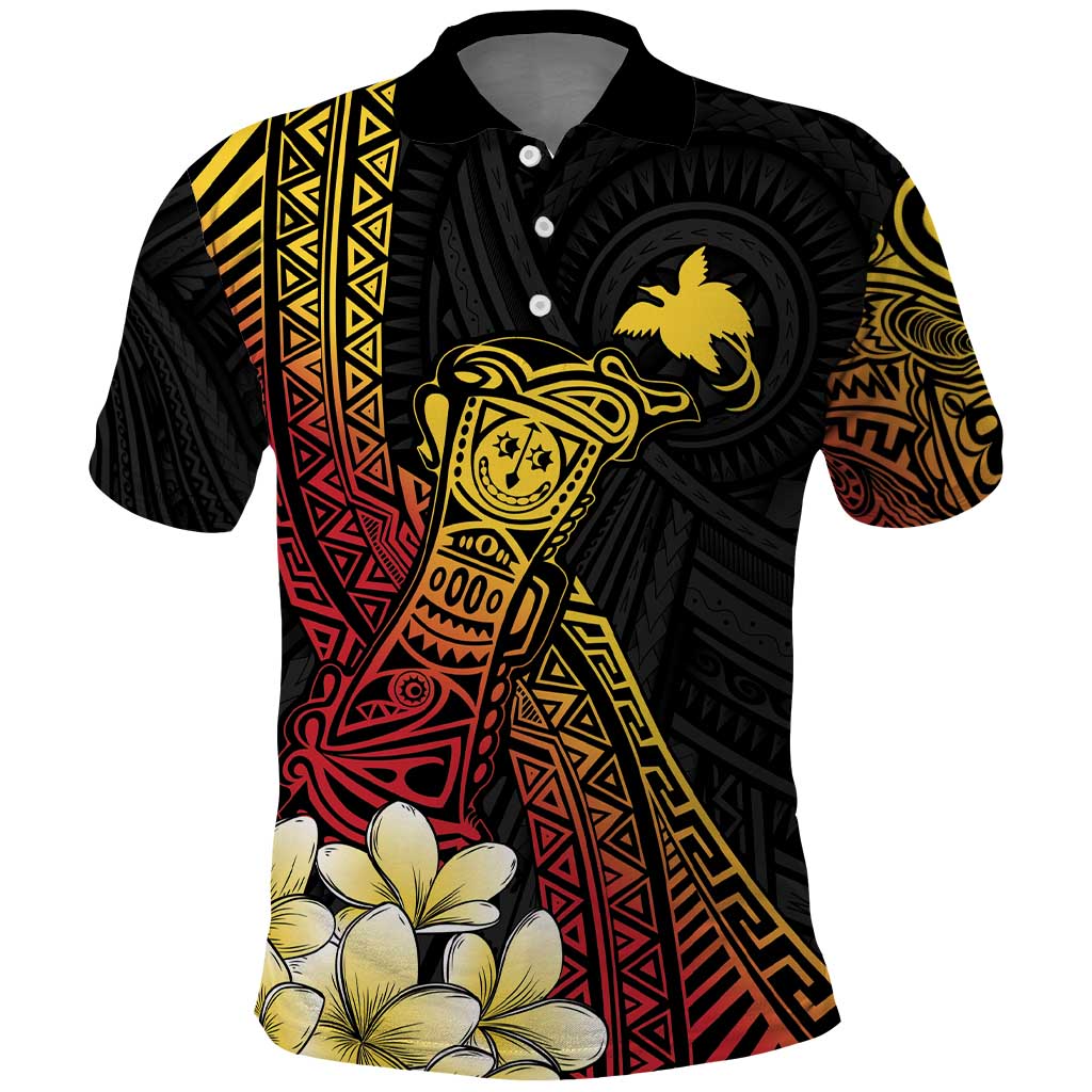 Personalized Papua New Guinea Polo Shirt Kundu Drum Carving Motifs LT7 Black - Polynesian Pride