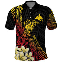 Personalized Papua New Guinea Polo Shirt Kundu Drum Carving Motifs LT7 Black - Polynesian Pride