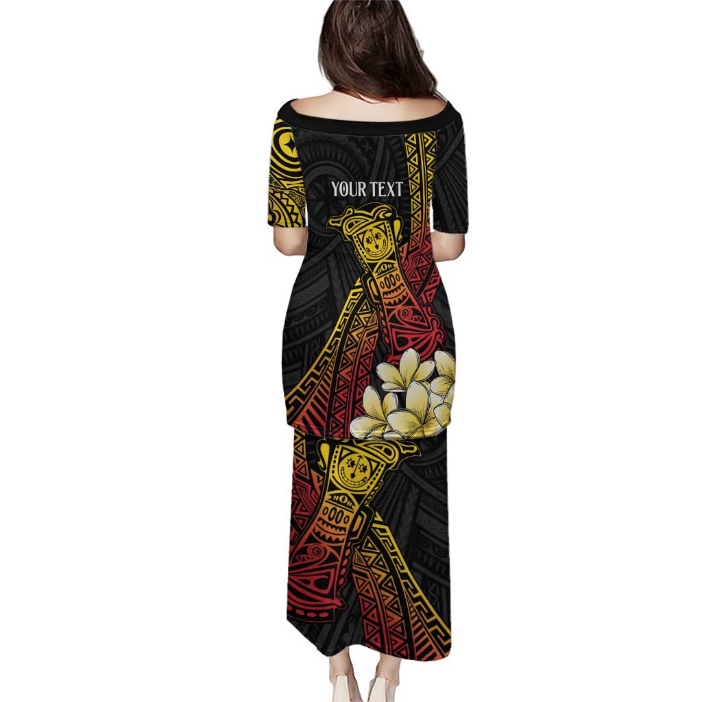 Personalized Papua New Guinea Puletasi Kundu Drum Carving Motifs