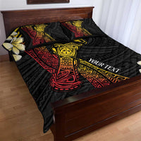 Personalized Papua New Guinea Quilt Bed Set Kundu Drum Carving Motifs