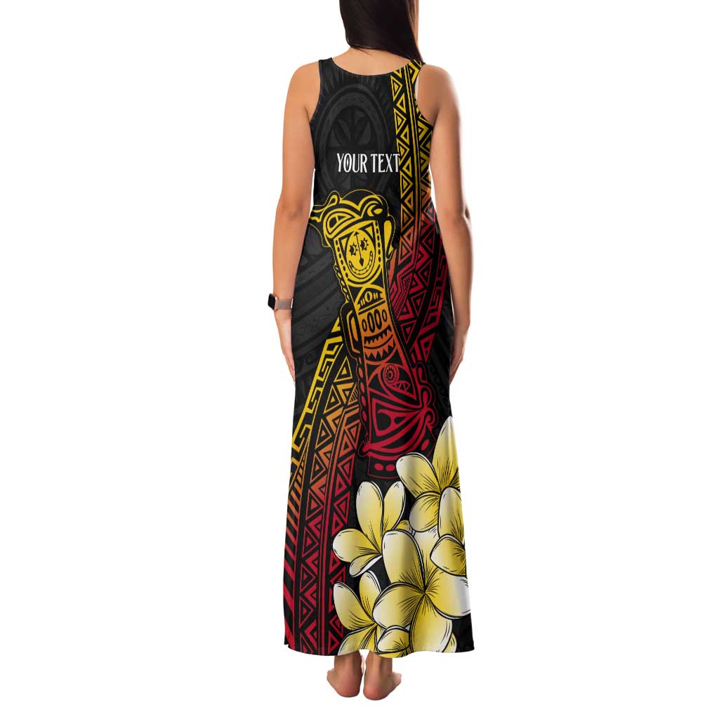 Personalized Papua New Guinea Tank Maxi Dress Kundu Drum Carving Motifs LT7 - Polynesian Pride