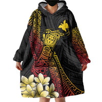 Personalized Papua New Guinea Wearable Blanket Hoodie Kundu Drum Carving Motifs