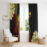 Personalized Papua New Guinea Window Curtain Kundu Drum Carving Motifs