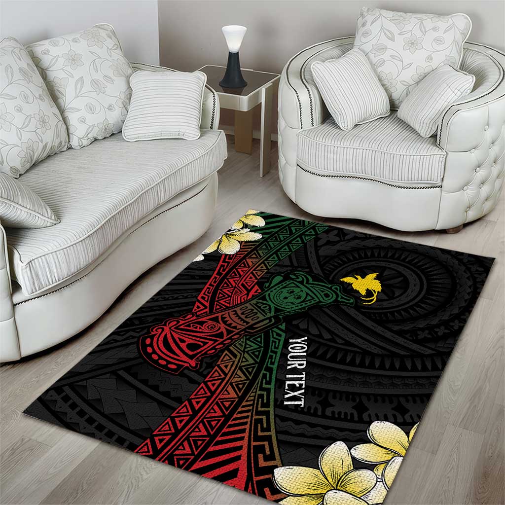 Personalized Papua New Guinea Area Rug Kundu Drum Motifs - Sepik Colors