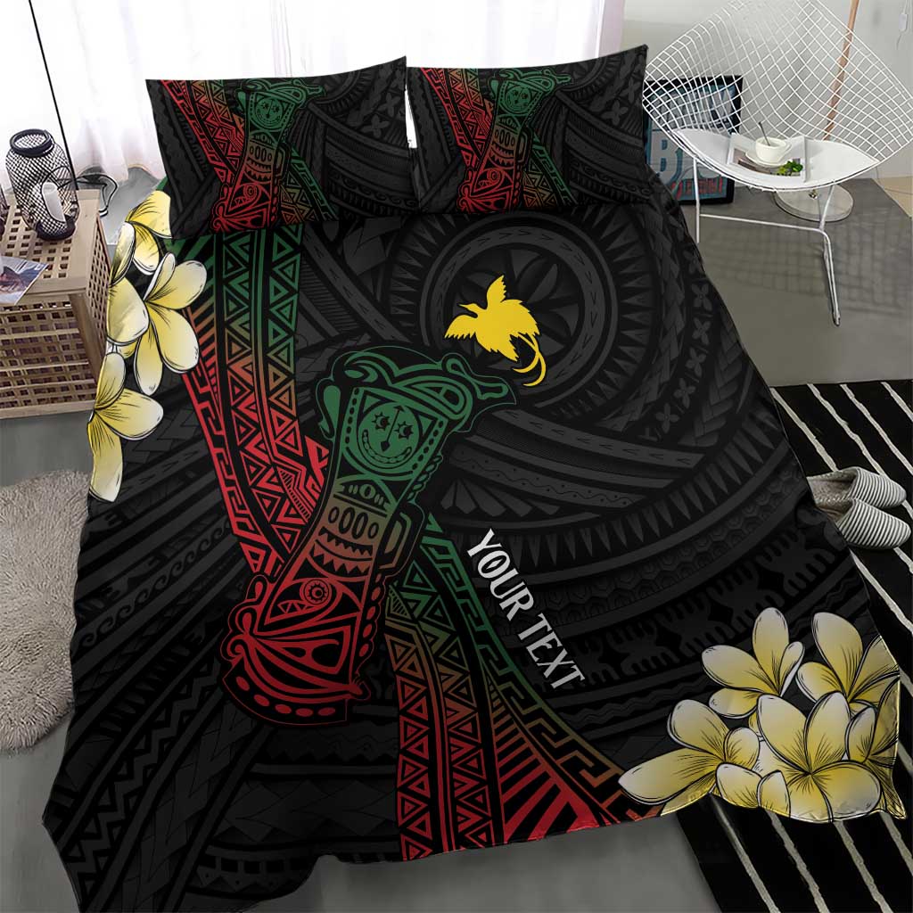 Personalized Papua New Guinea Bedding Set Kundu Drum Motifs - Sepik Colors