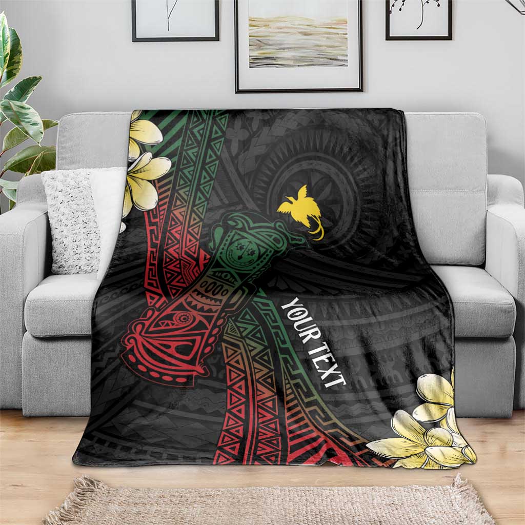 Personalized Papua New Guinea Blanket Kundu Drum Motifs - Sepik Colors