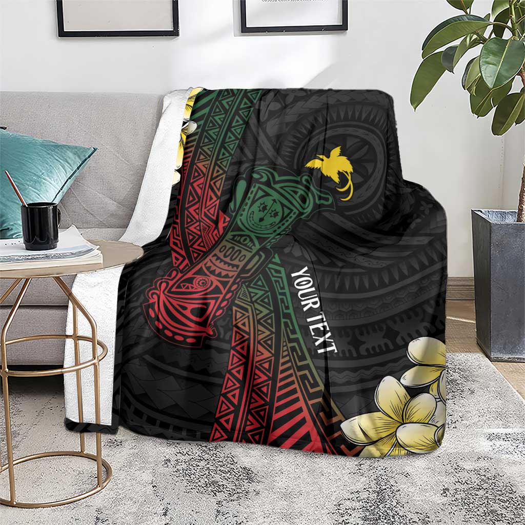 Personalized Papua New Guinea Blanket Kundu Drum Motifs - Sepik Colors