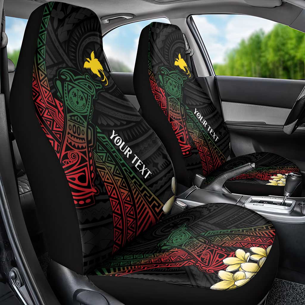 Personalized Papua New Guinea Car Seat Cover Kundu Drum Motifs - Sepik Colors LT7 - Polynesian Pride