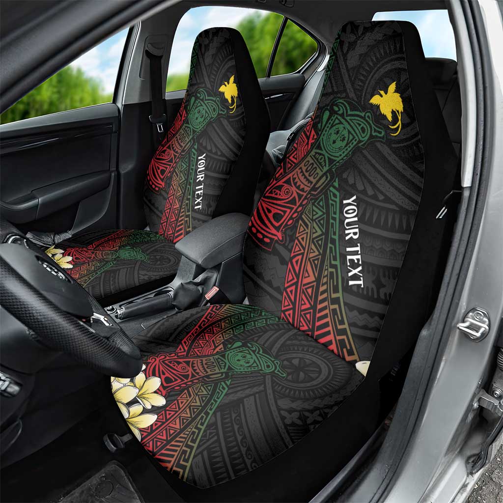 Personalized Papua New Guinea Car Seat Cover Kundu Drum Motifs - Sepik Colors LT7 - Polynesian Pride