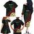 Personalized Papua New Guinea Family Matching Off The Shoulder Long Sleeve Dress and Hawaiian Shirt Kundu Drum Motifs - Sepik Colors