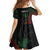 Personalized Papua New Guinea Family Matching Off Shoulder Maxi Dress and Hawaiian Shirt Kundu Drum Motifs - Sepik Colors
