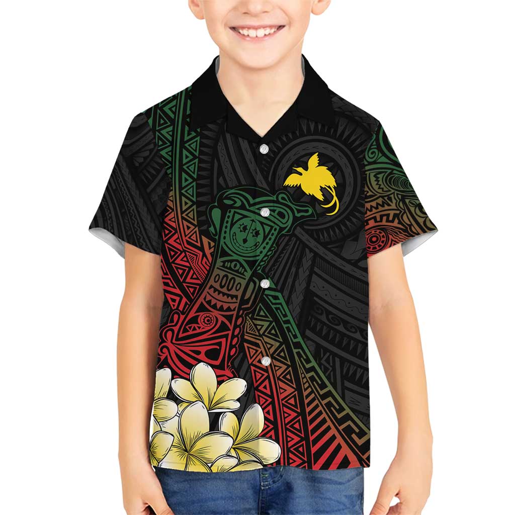 Personalized Papua New Guinea Family Matching Summer Maxi Dress and Hawaiian Shirt Kundu Drum Motifs - Sepik Colors LT7 Son's Shirt Black - Polynesian Pride