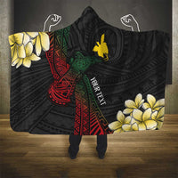 Personalized Papua New Guinea Hooded Blanket Kundu Drum Motifs - Sepik Colors