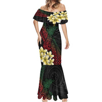 Personalized Papua New Guinea Mermaid Dress Kundu Drum Motifs - Sepik Colors LT7 - Polynesian Pride
