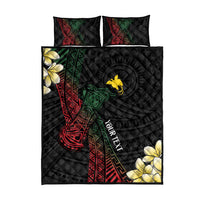 Personalized Papua New Guinea Quilt Bed Set Kundu Drum Motifs - Sepik Colors