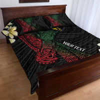 Personalized Papua New Guinea Quilt Bed Set Kundu Drum Motifs - Sepik Colors