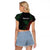 Personalized Papua New Guinea Raglan Cropped T Shirt Kundu Drum Motifs - Sepik Colors