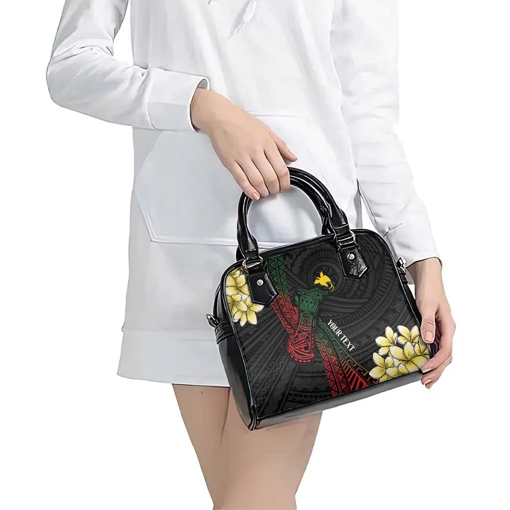 Personalized Papua New Guinea Shoulder Handbag Kundu Drum Motifs - Sepik Colors