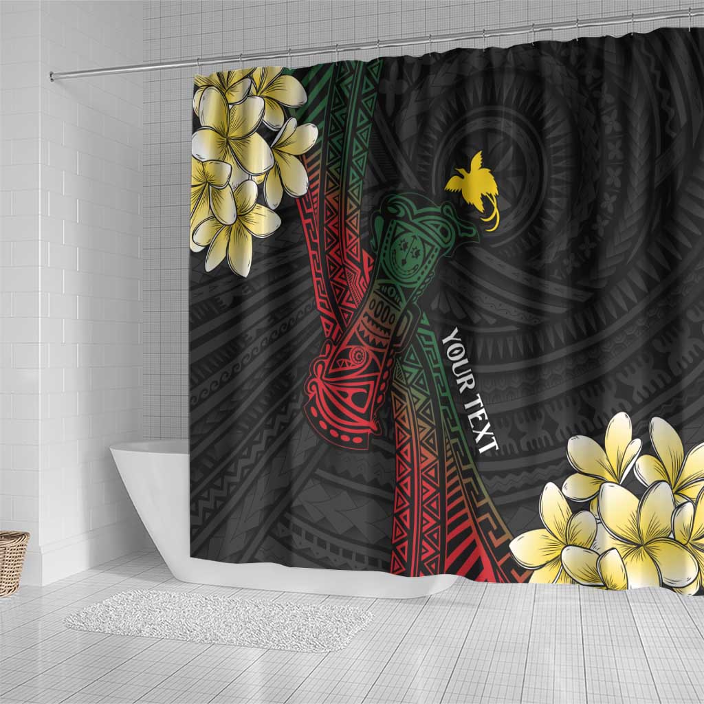 Personalized Papua New Guinea Shower Curtain Kundu Drum Motifs - Sepik Colors