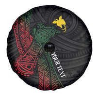 Personalized Papua New Guinea Spare Tire Cover Kundu Drum Motifs - Sepik Colors