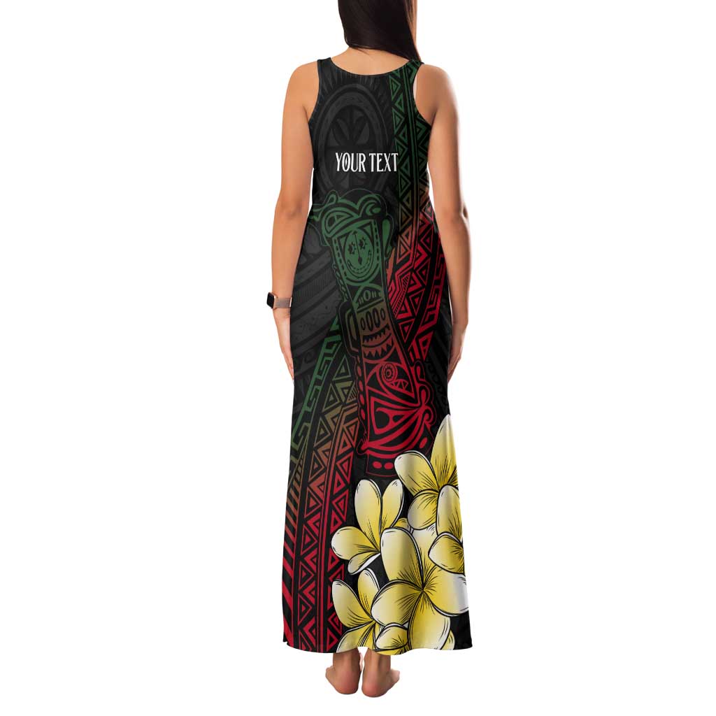 Personalized Papua New Guinea Tank Maxi Dress Kundu Drum Motifs - Sepik Colors LT7 - Polynesian Pride