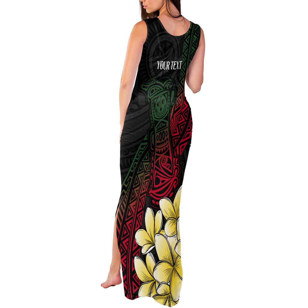 Personalized Papua New Guinea Tank Maxi Dress Kundu Drum Motifs - Sepik Colors LT7 - Polynesian Pride