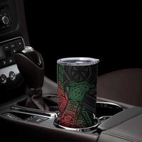 Personalized Papua New Guinea Tumbler Cup Kundu Drum Motifs - Sepik Colors