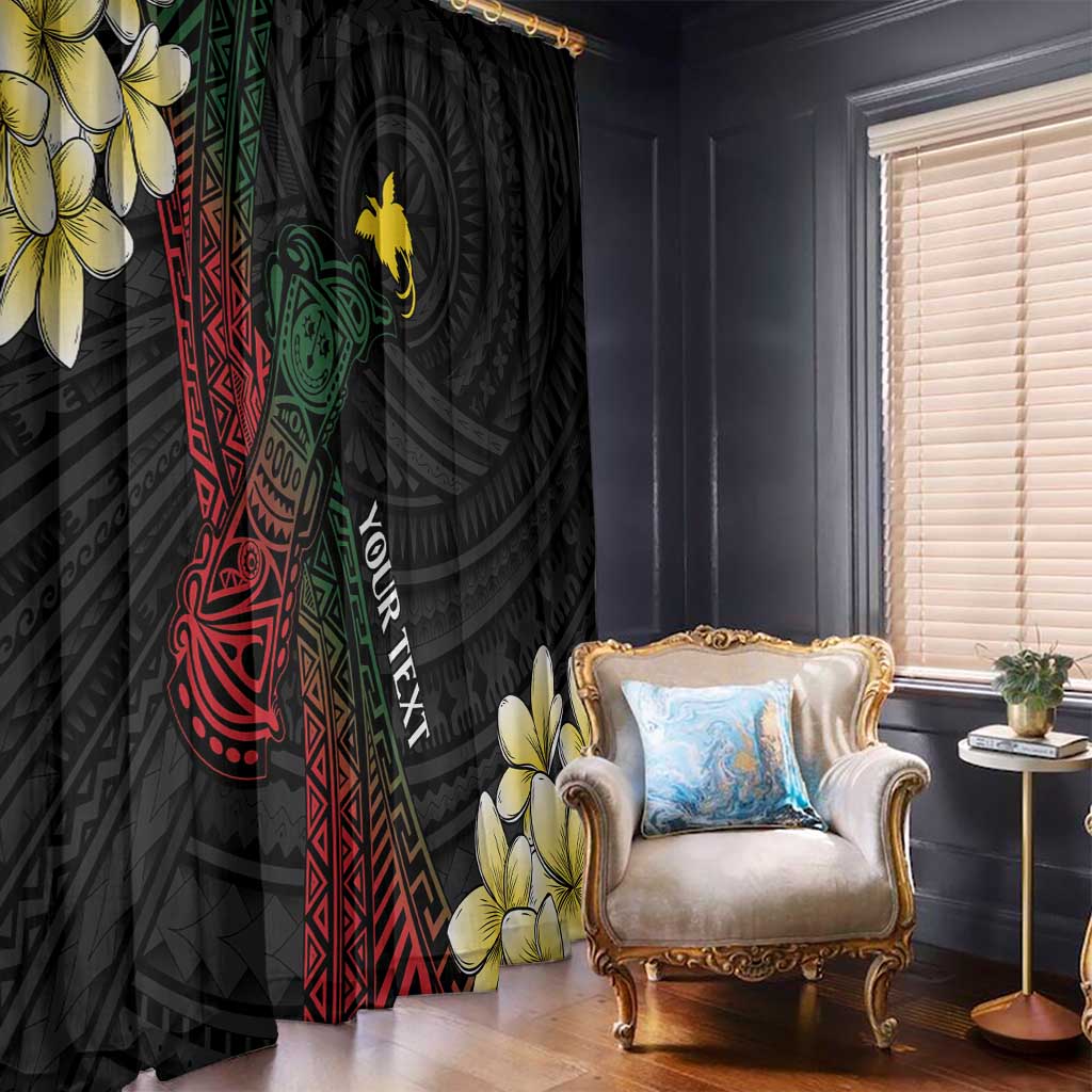 Personalized Papua New Guinea Window Curtain Kundu Drum Motifs - Sepik Colors