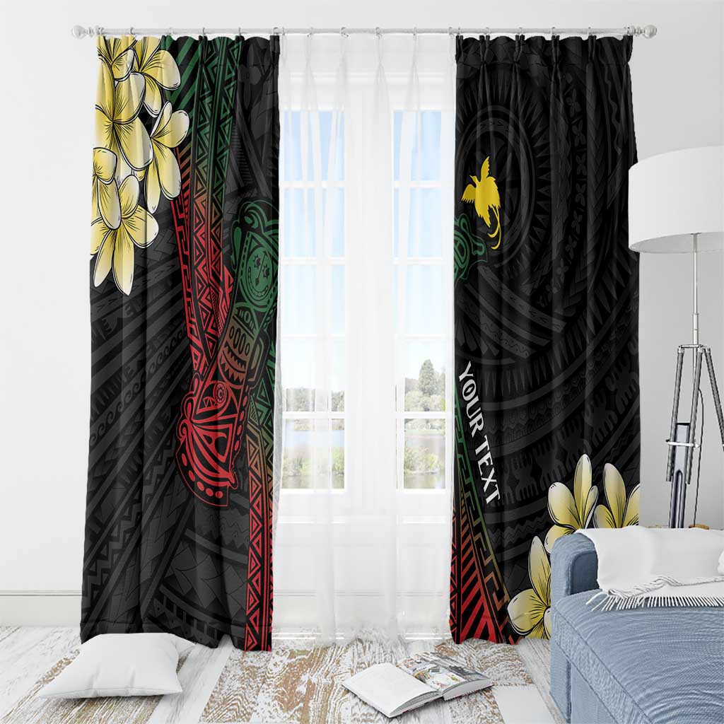 Personalized Papua New Guinea Window Curtain Kundu Drum Motifs - Sepik Colors