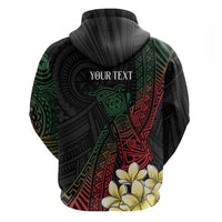 Personalized Papua New Guinea Zip Hoodie Kundu Drum Motifs - Sepik Colors
