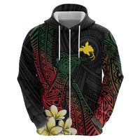 Personalized Papua New Guinea Zip Hoodie Kundu Drum Motifs - Sepik Colors