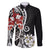 Bula Fiji Tagimaucia Mix Plumeria Masi Tapa Family Matching Mermaid Dress and Hawaiian Shirt Black LT7 Dad's Shirt - Long Sleeve Black - Polynesian Pride