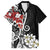 Bula Fiji Tagimaucia Mix Plumeria Masi Tapa Family Matching Off Shoulder Short Dress and Hawaiian Shirt Black LT7 Dad's Shirt - Short Sleeve Black - Polynesian Pride