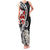 Bula Fiji Tagimaucia Mix Plumeria Masi Tapa Family Matching Tank Maxi Dress and Hawaiian Shirt Black LT7 Mom's Dress Black - Polynesian Pride