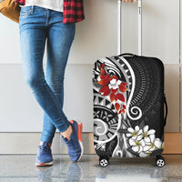 Bula Fiji Tagimaucia Mix Plumeria Masi Tapa Luggage Cover Black