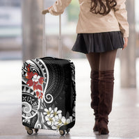Bula Fiji Tagimaucia Mix Plumeria Masi Tapa Luggage Cover Black