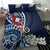 Bula Fiji Tagimaucia Mix Plumeria Masi Tapa Bedding Set Blue