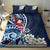 Bula Fiji Tagimaucia Mix Plumeria Masi Tapa Bedding Set Blue