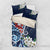 Bula Fiji Tagimaucia Mix Plumeria Masi Tapa Bedding Set Blue