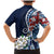 Bula Fiji Tagimaucia Mix Plumeria Masi Tapa Family Matching Mermaid Dress and Hawaiian Shirt Blue LT7 - Polynesian Pride