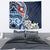 Bula Fiji Tagimaucia Mix Plumeria Masi Tapa Tapestry Blue