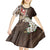 Bula Fiji Tagimaucia Mix Plumeria Masi Tapa Kid Short Sleeve Dress Brown LT7 - Polynesian Pride