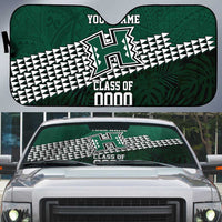 Hawaii Rainbow Warriors Alumni Custom Auto Sun Shade Kanaka Arrows Tropical Vibes LT7 Green - Polynesian Pride